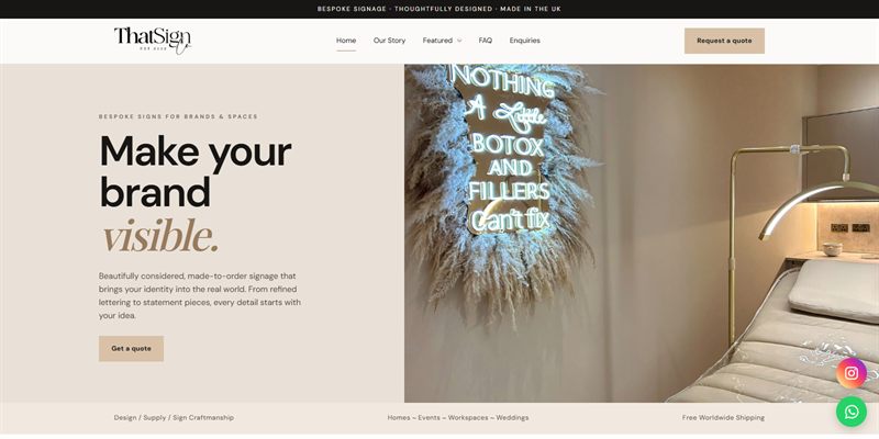 That Sign Co website homepage